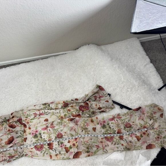 Floral V-Neck Wide Leg Jumpsuit Boho Spring Wedding Guest - Picture 11 of 11